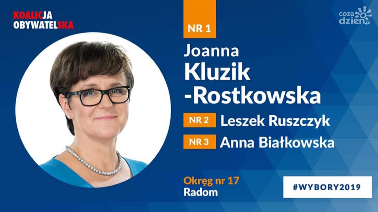 Joanna Kluzik-Rostkowska liderką listy KO w okręgu radomskim