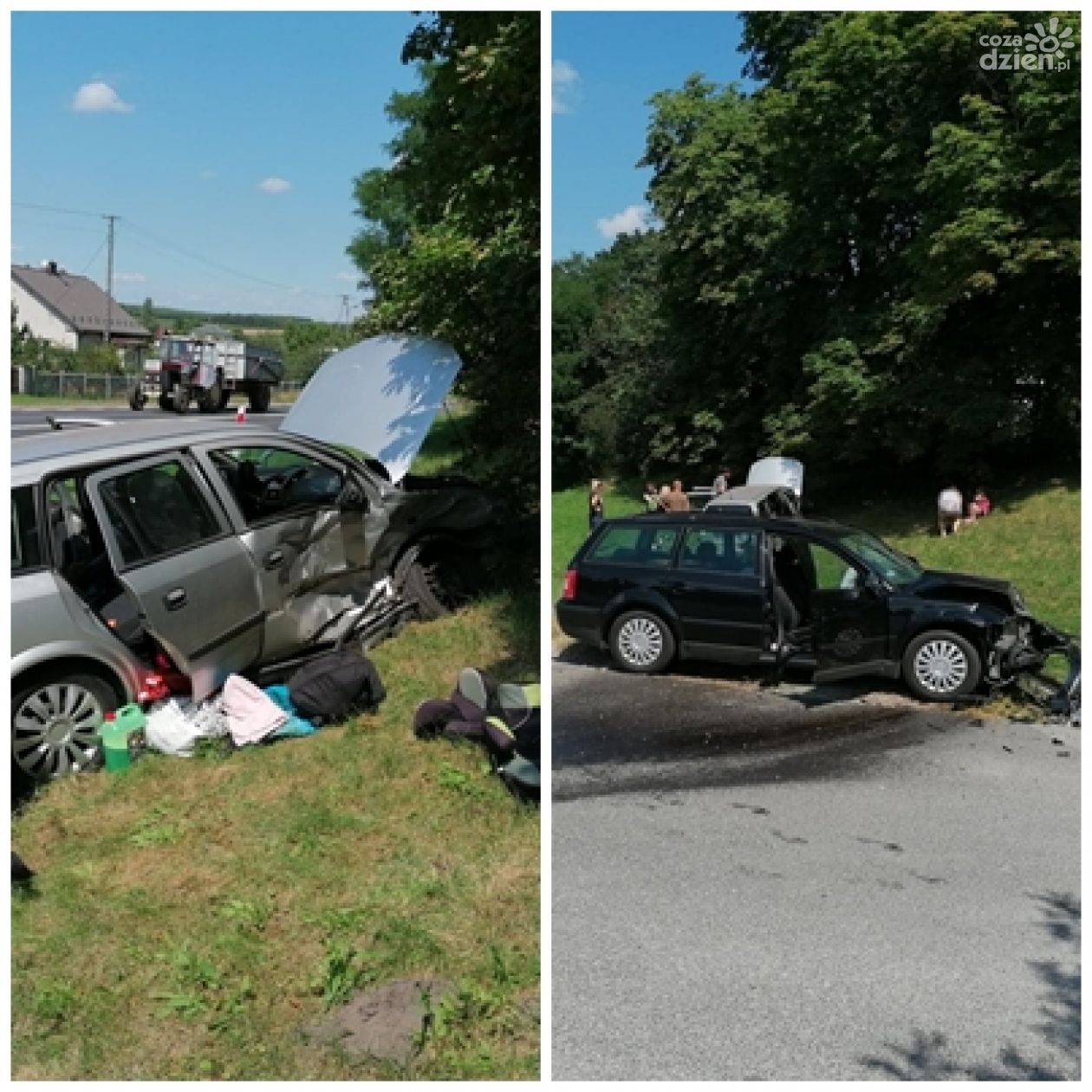 Wypadek w Krzyżanowicach. Są poszkodowani (Zdjęcia)