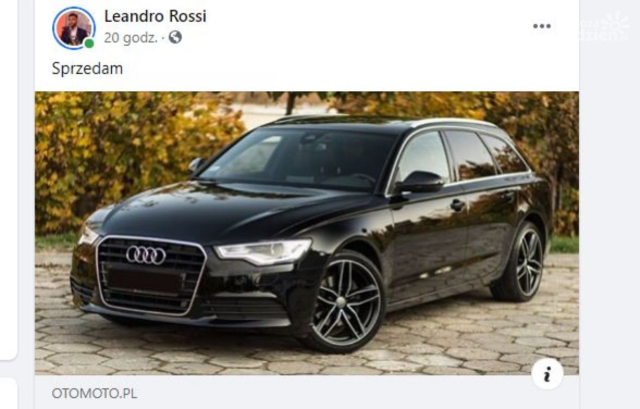 Leandro Rossi, piłkarz Radomiaka sprzedaje swoje Audi