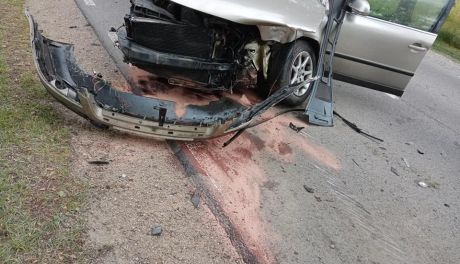 Wypadek na DK 48 w Brzózie. Kierowca w szpitalu 