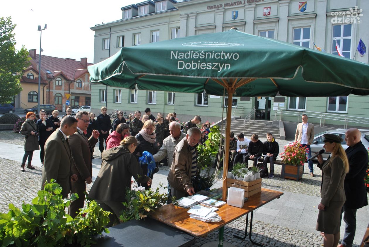 Akcja #sadziMY w Białobrzegach. Sadzonki drzew rozdawano na Placu Zygmunta Starego